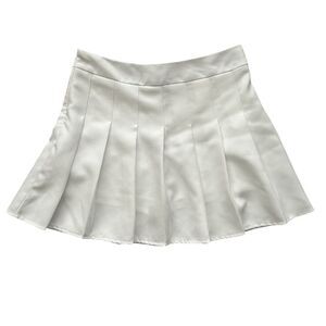Fashion&byf Women's White Pleated Mini Skirt Size M High Waist Casual